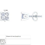 Cushion Cut Crystal Stud Earrings