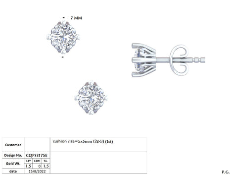 Round Cut Solitaire Stud Earrings