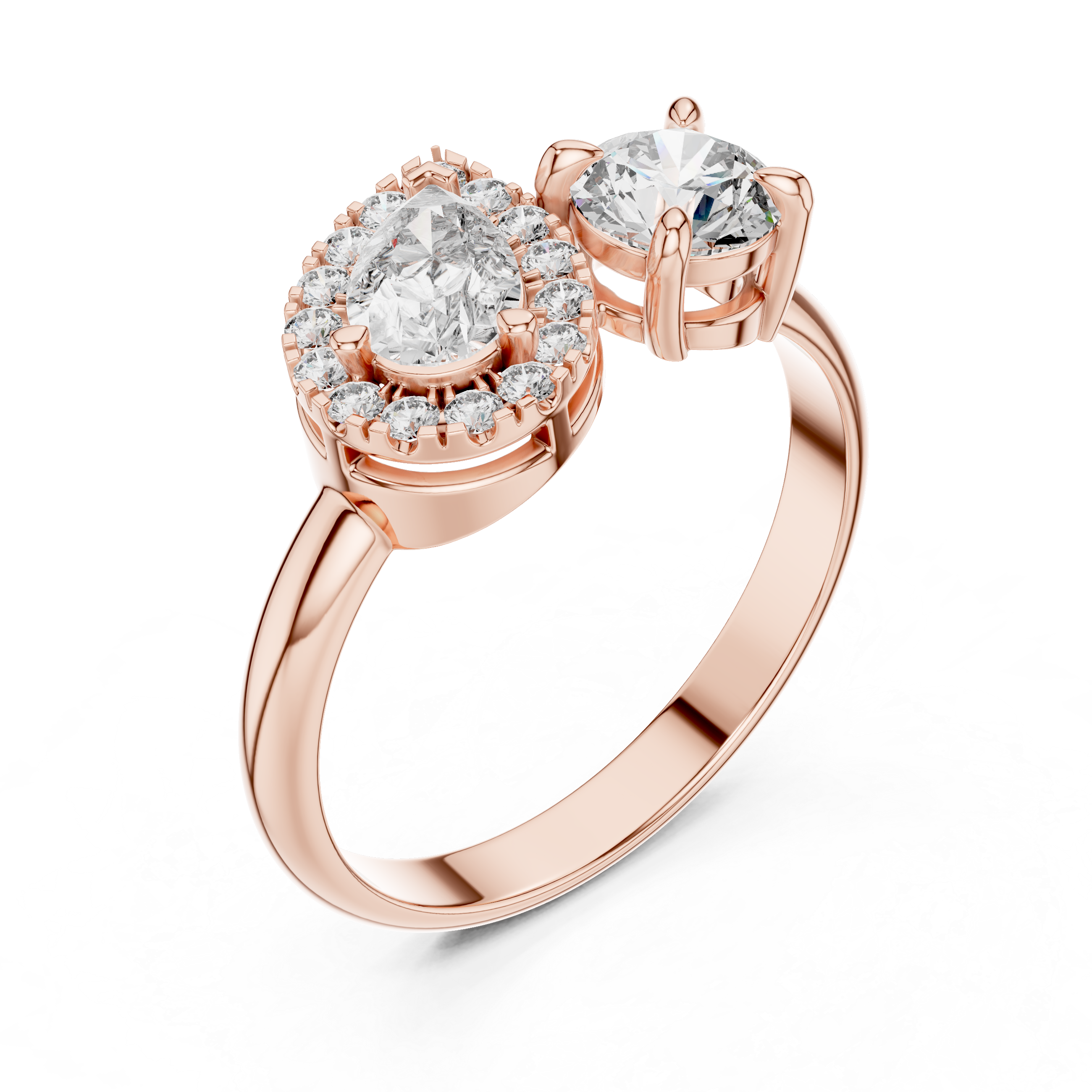 Toi et Moi Halo Ring