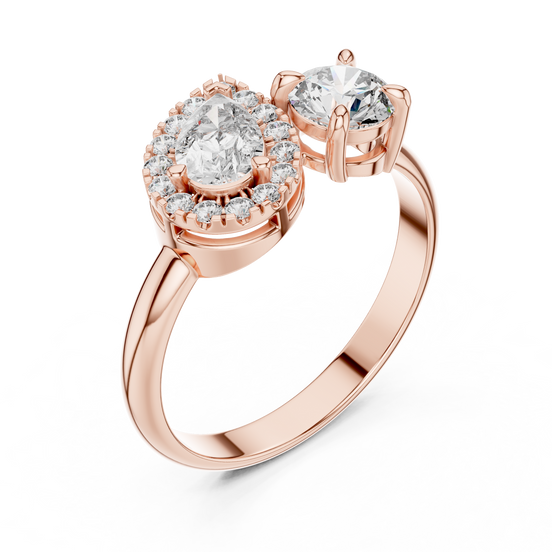 Toi et Moi Halo Ring