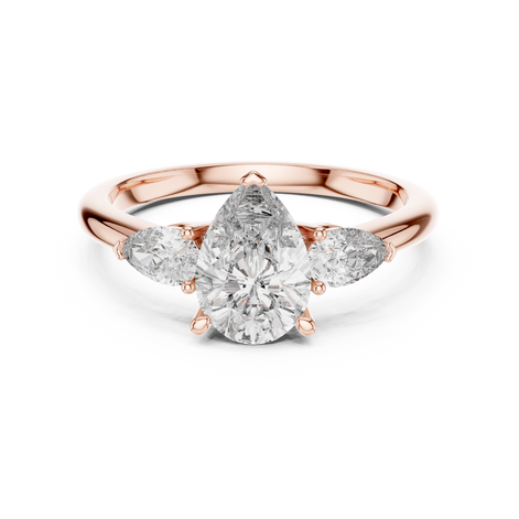 Pear Cut Three-Stone Cluster Ring