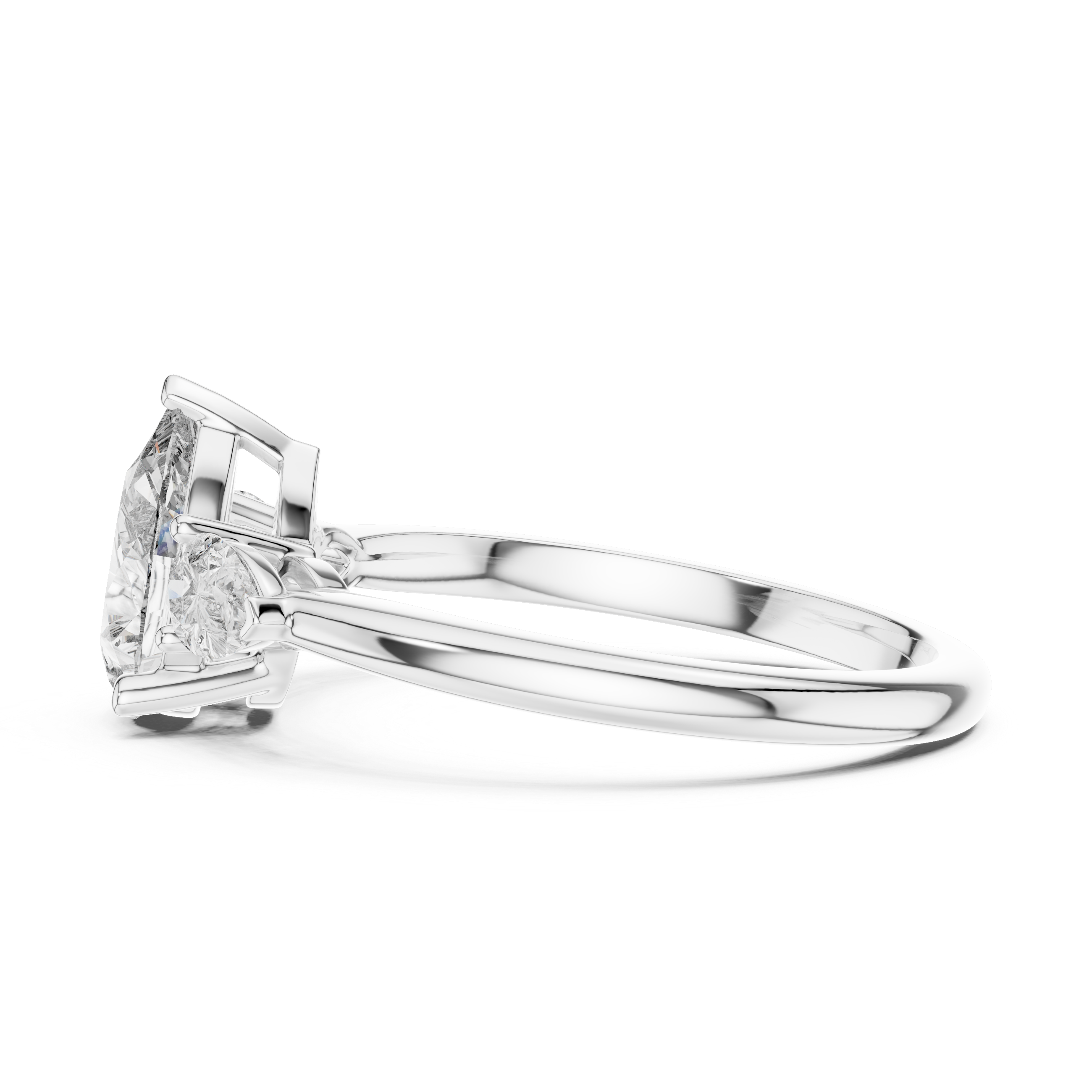 Pear Cut Three-Stone Cluster Ring