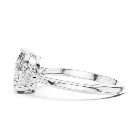 Pear Cut Three-Stone Cluster Ring