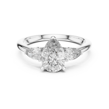Pear Cut Three-Stone Cluster Ring