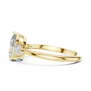 Pear Cut Three-Stone Cluster Ring