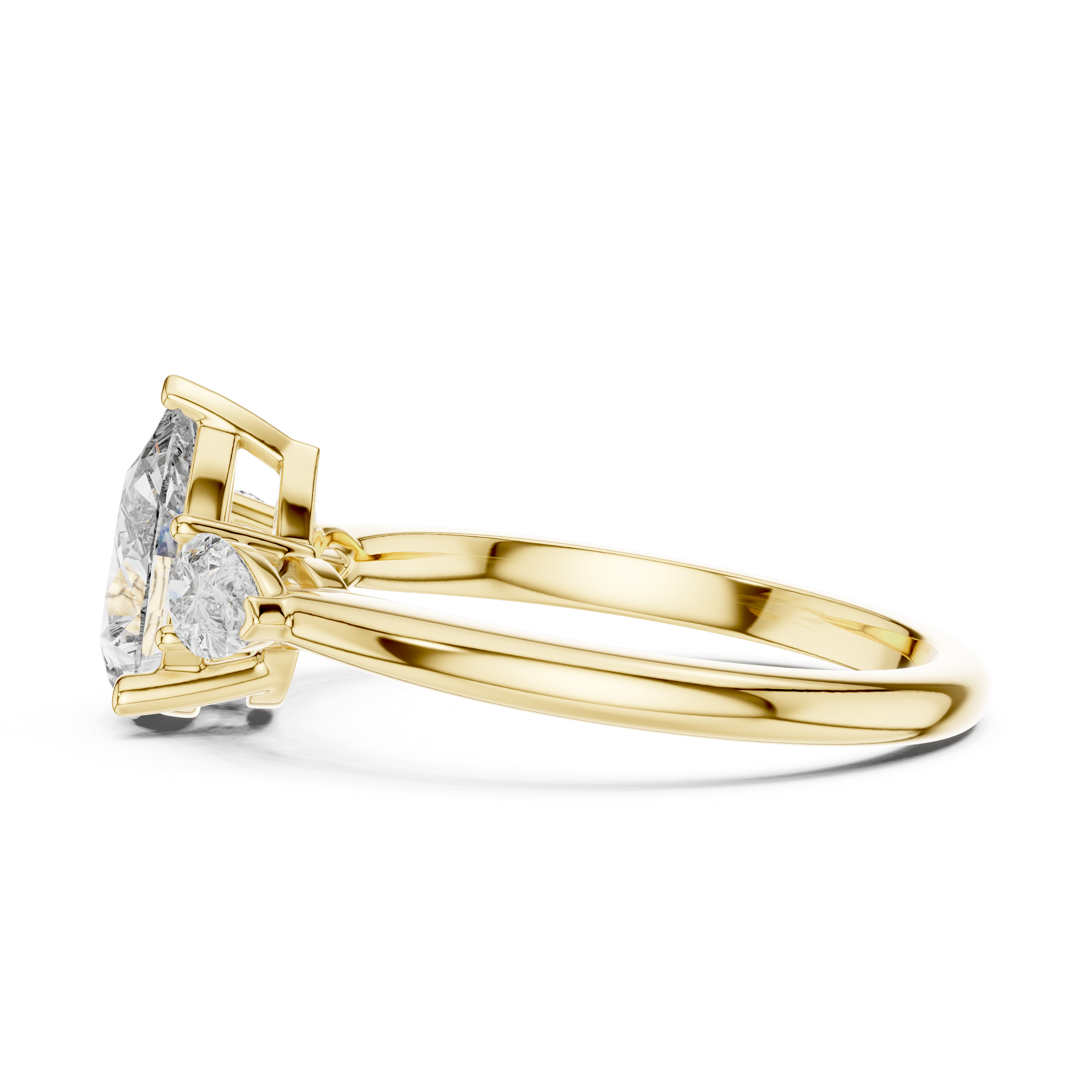 Pear Cut Three-Stone Cluster Ring