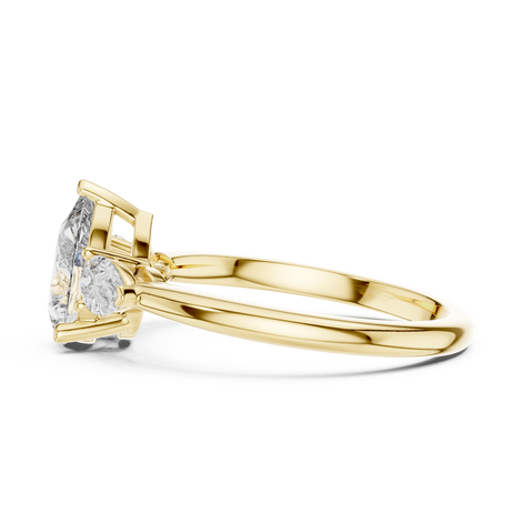 Pear Cut Three-Stone Cluster Ring