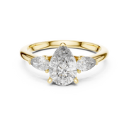 Pear Cut Three-Stone Cluster Ring