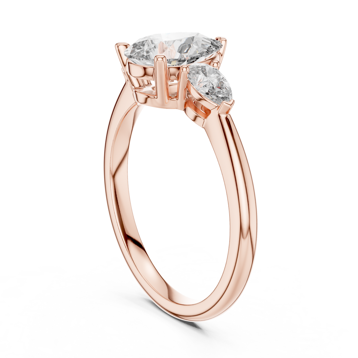 Pear Cut Three-Stone Cluster Ring