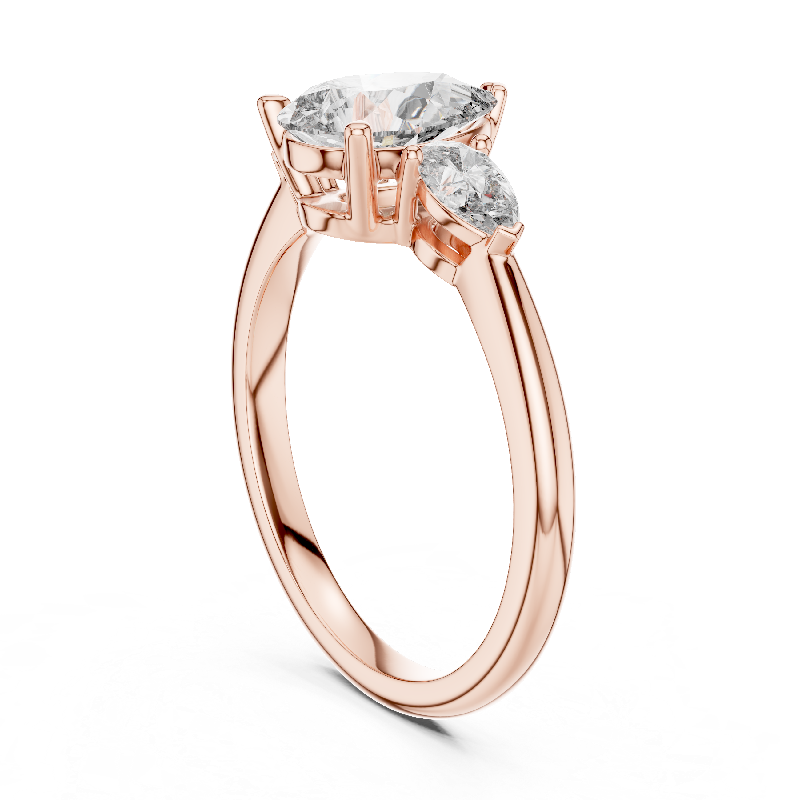 Pear Cut Three-Stone Cluster Ring