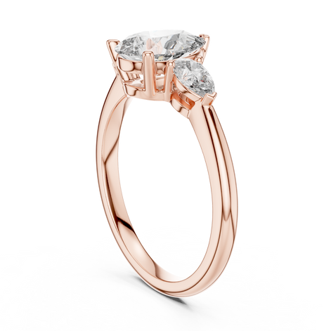 Pear Cut Three-Stone Cluster Ring
