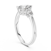 Pear Cut Three-Stone Cluster Ring