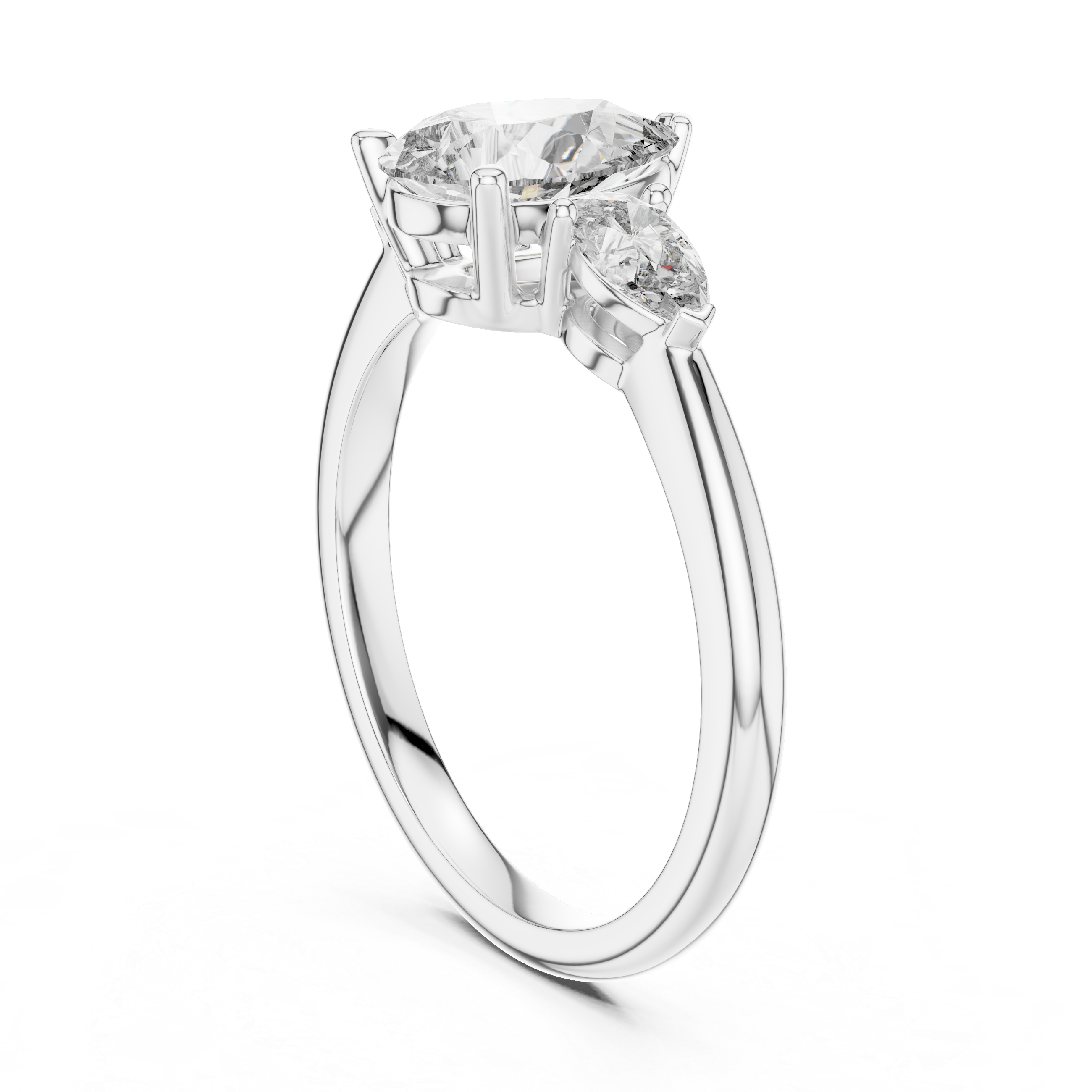 Pear Cut Three-Stone Cluster Ring