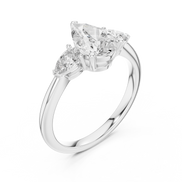 Pear Cut Three-Stone Cluster Ring