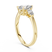 Pear Cut Three-Stone Cluster Ring