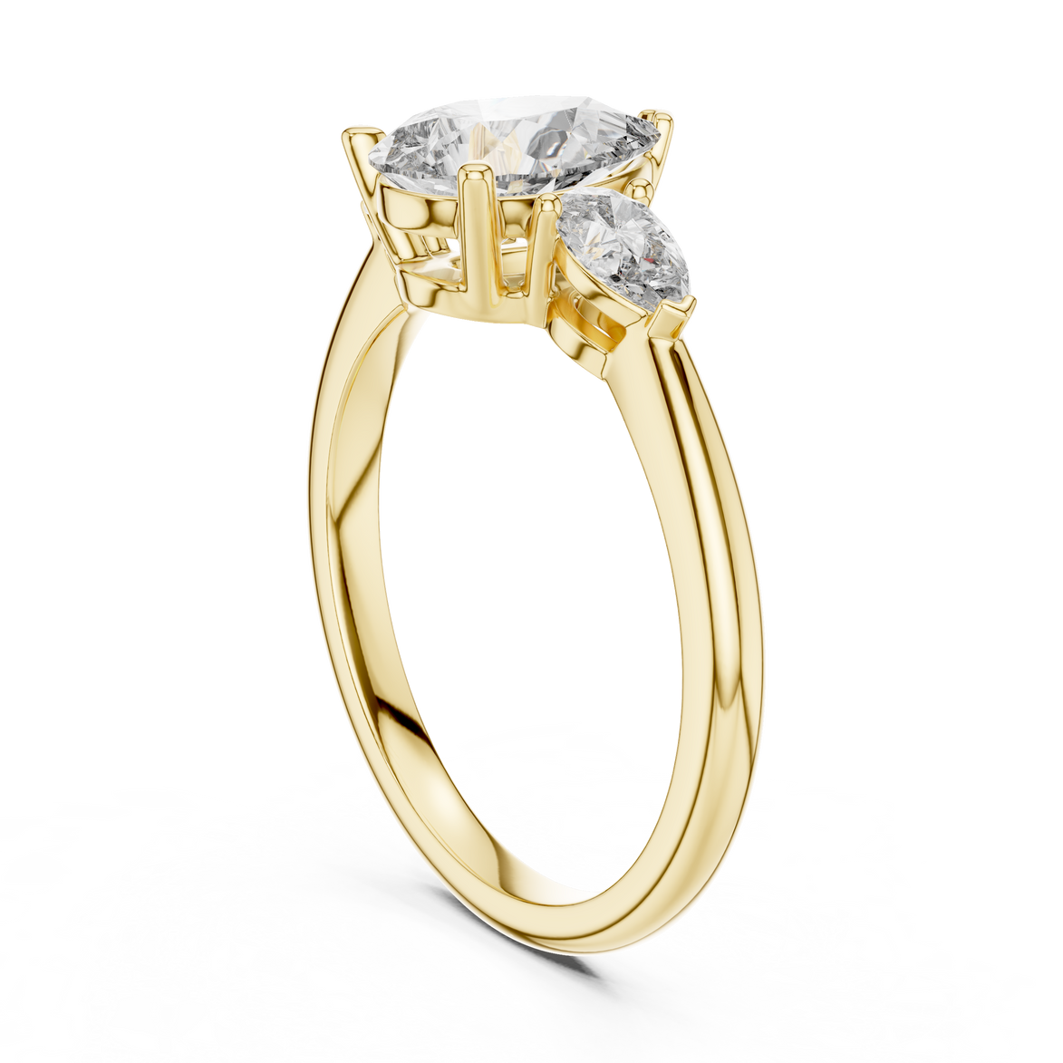 Pear Cut Three-Stone Cluster Ring