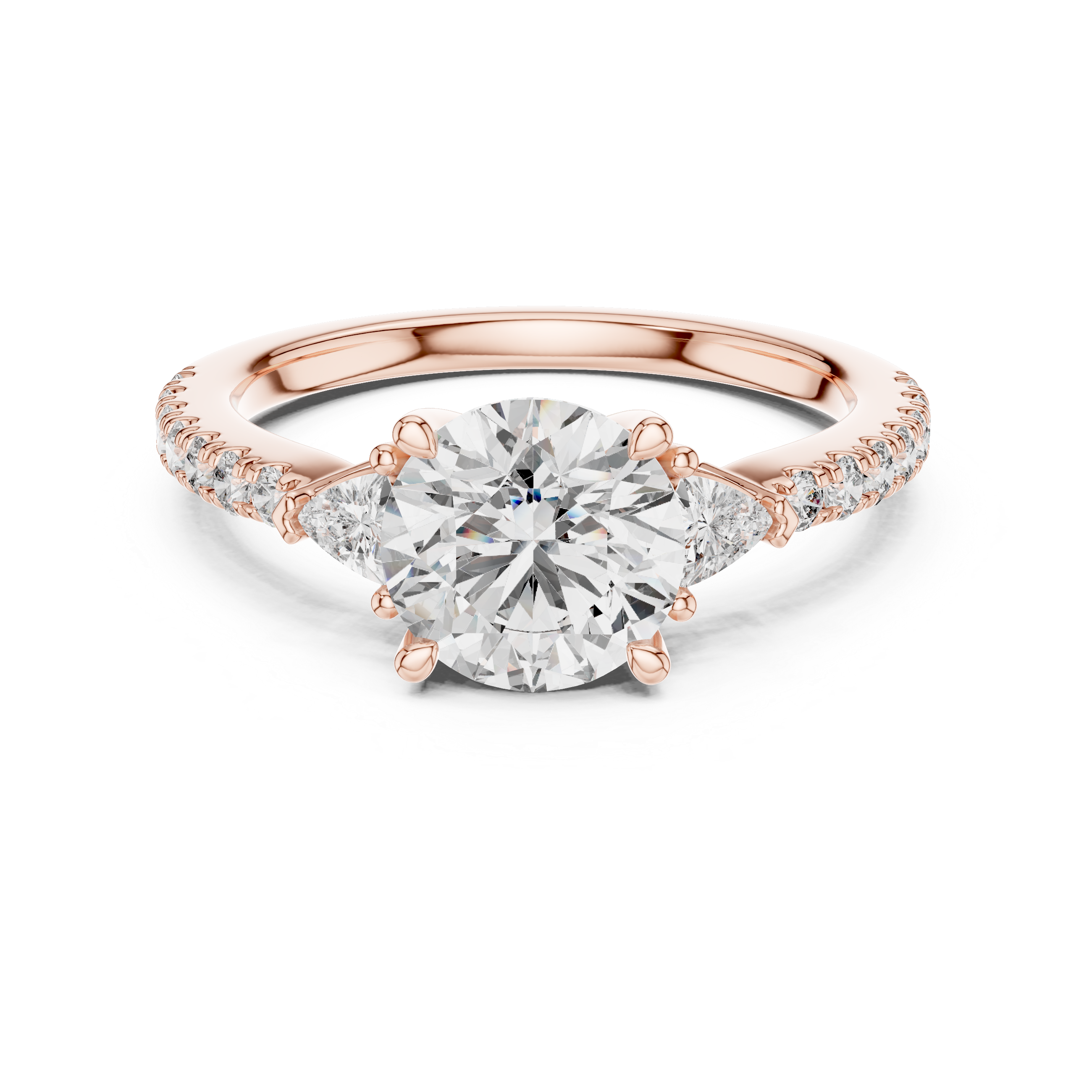 Round Brilliant Pavé Solitaire Ring