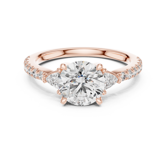 Round Brilliant Pavé Solitaire Ring