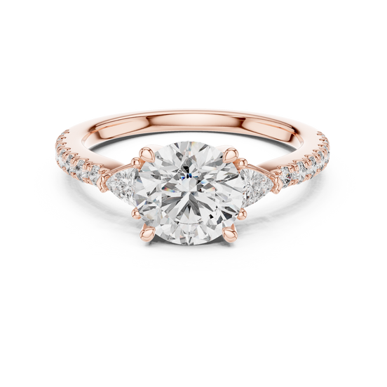Round Brilliant Pavé Solitaire Ring