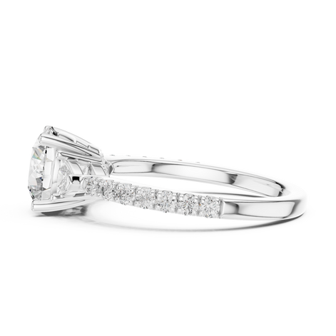 Round Brilliant Pavé Solitaire Ring