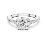 Round Brilliant Pavé Solitaire Ring