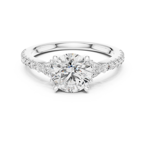 Round Brilliant Pavé Solitaire Ring