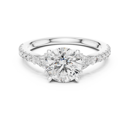 Round Brilliant Pavé Solitaire Ring