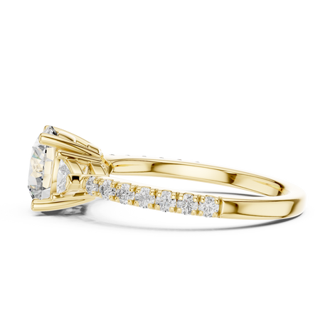 Round Brilliant Pavé Solitaire Ring