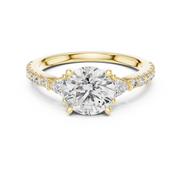 Round Brilliant Pavé Solitaire Ring