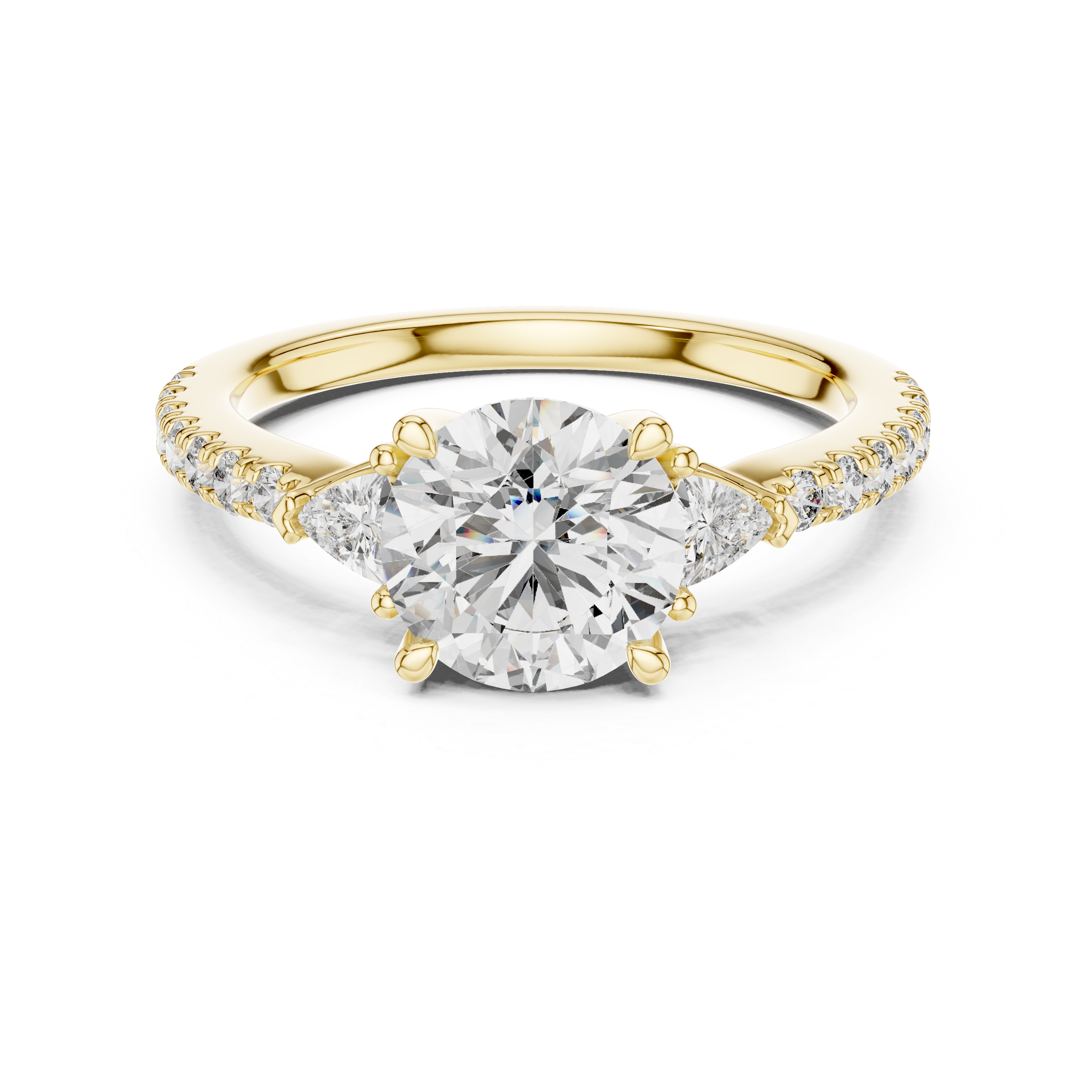 Round Brilliant Pavé Solitaire Ring