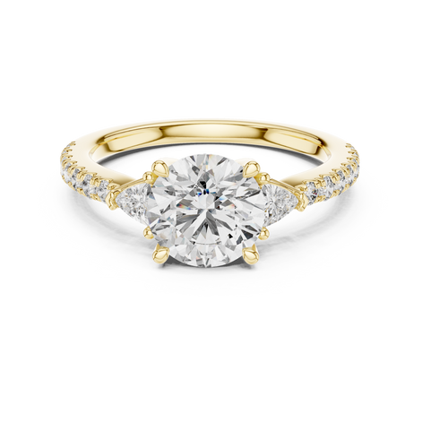 Round Brilliant Pavé Solitaire Ring