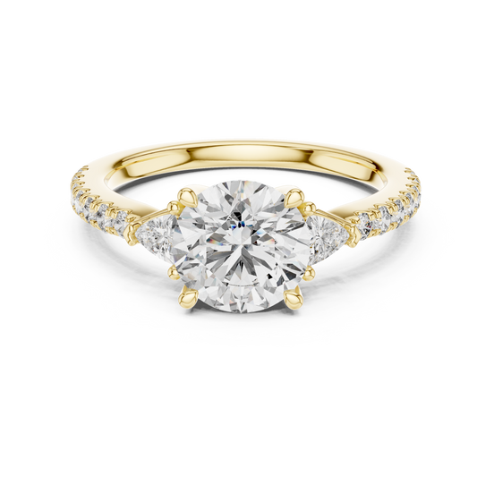 Round Brilliant Pavé Solitaire Ring
