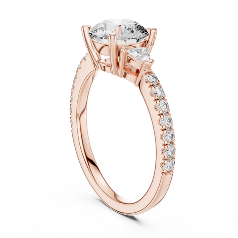Round Brilliant Pavé Solitaire Ring
