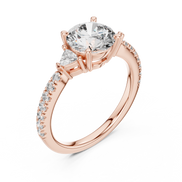 Round Brilliant Pavé Solitaire Ring