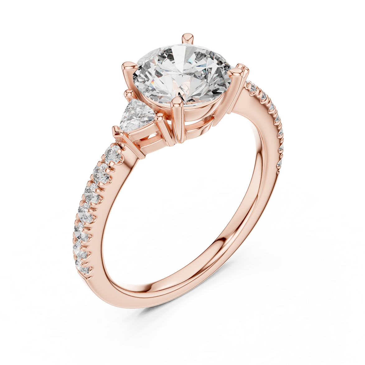 Round Brilliant Pavé Solitaire Ring
