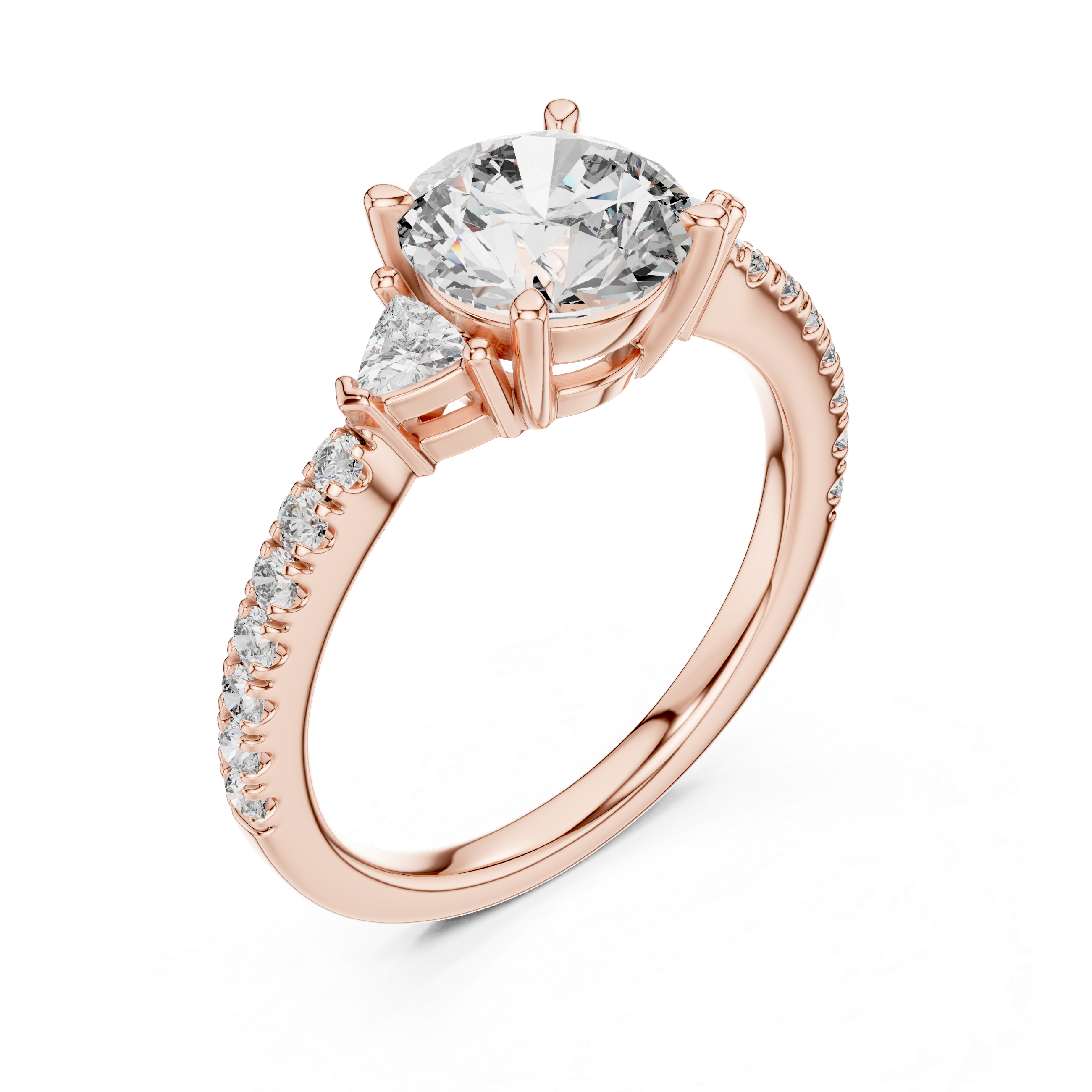 Round Brilliant Pavé Solitaire Ring