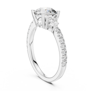 Round Brilliant Pavé Solitaire Ring
