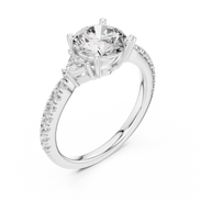 Round Brilliant Pavé Solitaire Ring