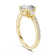 Round Brilliant Pavé Solitaire Ring