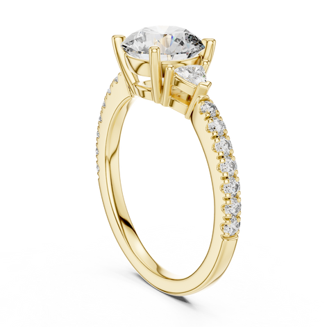 Round Brilliant Pavé Solitaire Ring