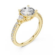 Round Brilliant Pavé Solitaire Ring