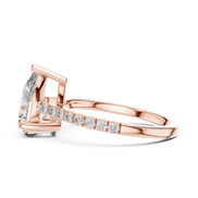Pear Solitaire Pavé Band Ring