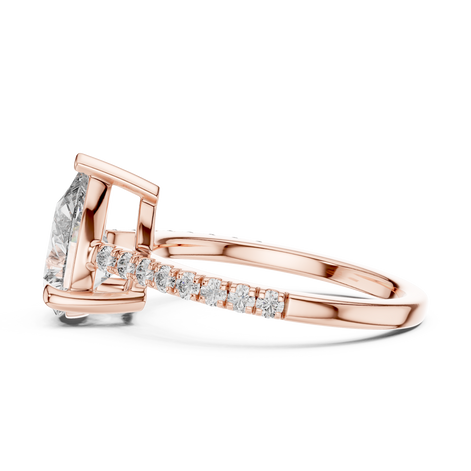 Pear Solitaire Pavé Band Ring