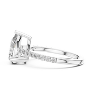 Pear Solitaire Pavé Band Ring
