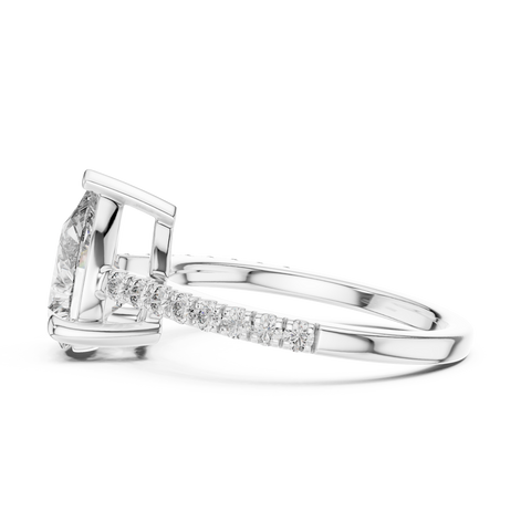 Pear Solitaire Pavé Band Ring