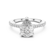 Pear Solitaire Pavé Band Ring