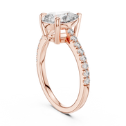 Pear Solitaire Pavé Band Ring