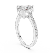 Pear Solitaire Pavé Band Ring
