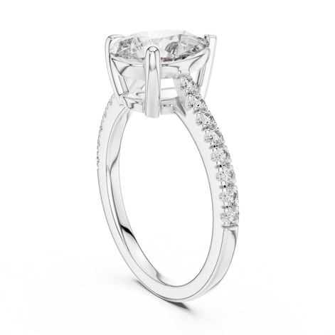Pear Solitaire Pavé Band Ring