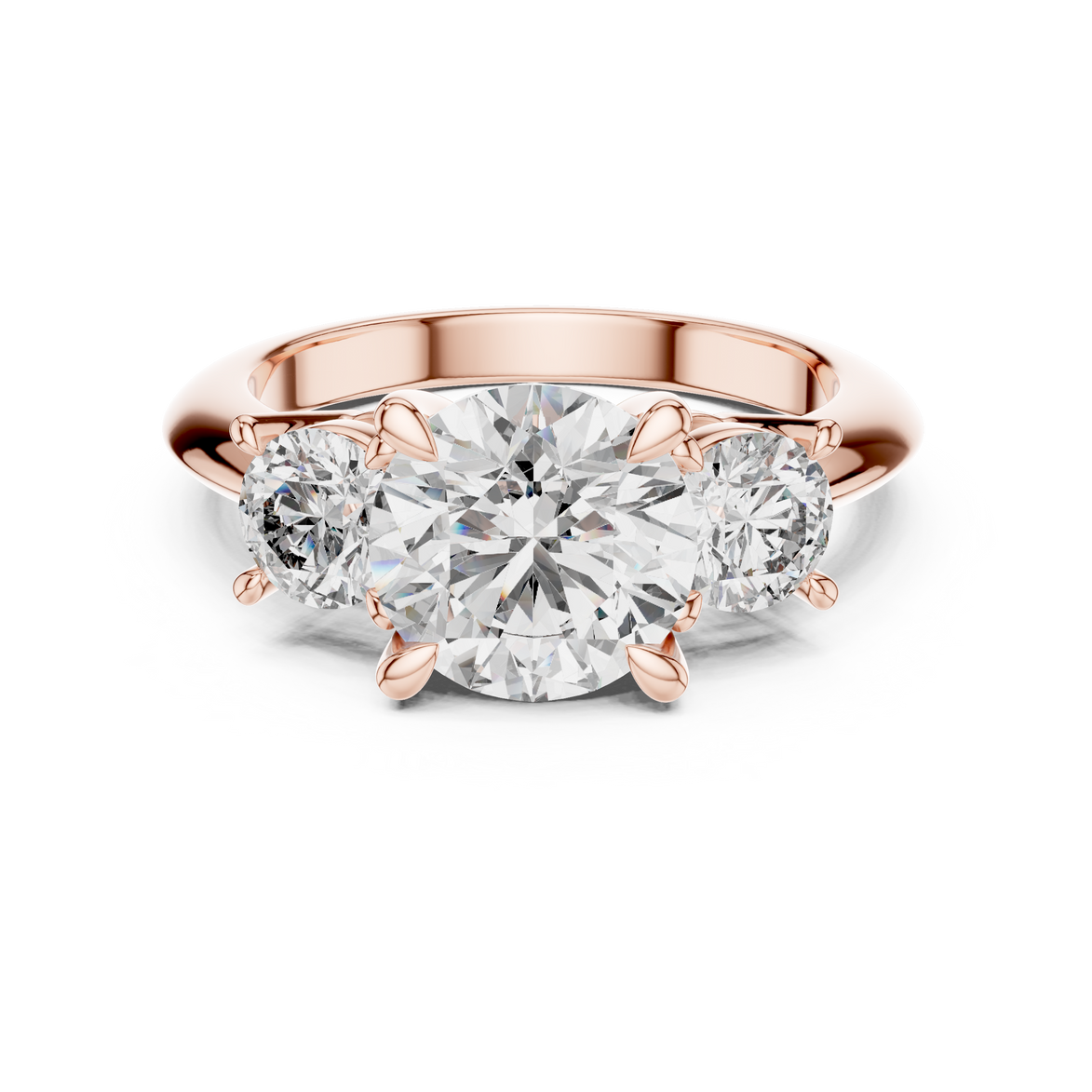 Round Three-Stone Ring